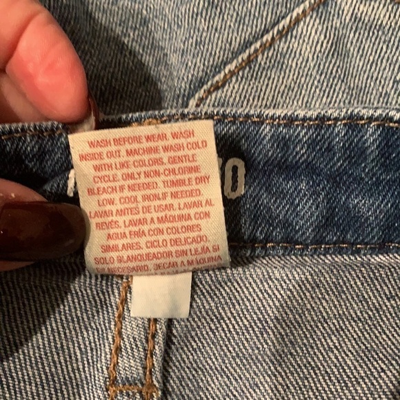 Mossimo Blue Jean Frayed Mini Skirt - Size 0/25 - Picture 4 of 4